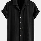 Ensemble Capucine — chemise cubaine texturée jacquard & short texturé froissé à cordon