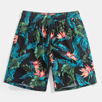 Ensemble Capucine — chemise à imprimé plantes tropicales & short de bain à cordon