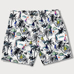 Ensemble — chemise en lin et viscose & short de bain à imprimé palmiers et voiliers