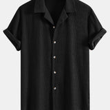 Ensemble — chemise en seersucker texturé à manches courtes & short à cordon