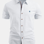 Améline — Chemise boutonnée en lin à manches courtes