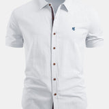 Améline — Chemise boutonnée en lin à manches courtes