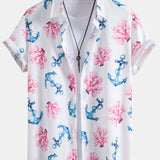 Ensemble — chemise à imprimé coraux et ancres & short de bain
