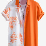 Ensemble — chemise patchwork à imprimé feuilles & short de bain