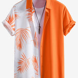 Ensemble — chemise patchwork à imprimé feuilles & short de bain