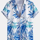 Ensemble — chemise à imprimé feuilles tropicales & short de bain mi-long à cordon