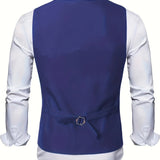 COLLARLESS POLYESTER VEST FOR MEN