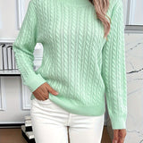 Armelle | Pull en maille à torsades et col rond