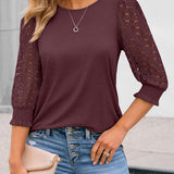 Delphine | Blouse élégante à manches ajourées