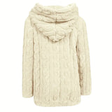 Marie | Sweat zippé à capuche en maille torsadée