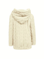 Marie | Sweat zippé à capuche en maille torsadée
