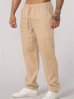 DRAWSTRING LINEN TROUSERS FOR MEN