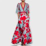 Lucie | Robe longue fleurie à décolleté en V