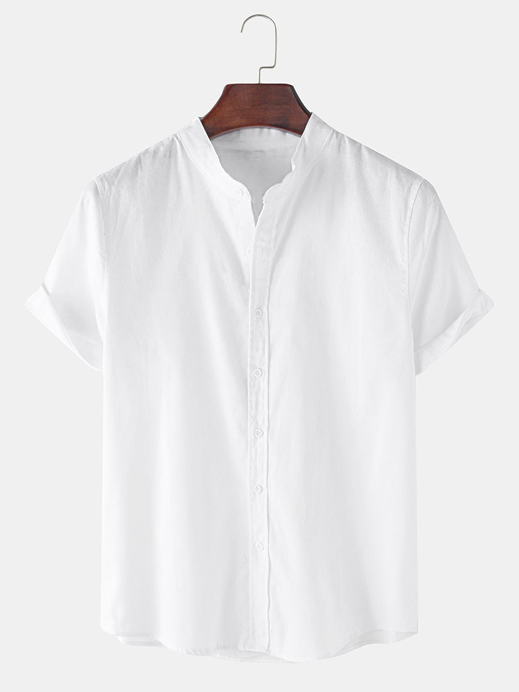 Ensemble — chemise en lin à manches courtes & short en lin et coton