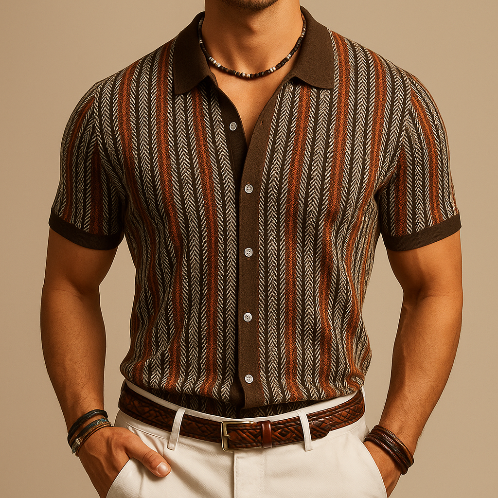 HERRINGBONE BUTTON-DOWN SHIRT FOR MEN