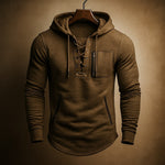 LACE-UP KNIT HOODIE FOR MEN