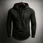 LACE-UP KNIT HOODIE FOR MEN