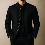 WOOL JACKET WITH STRAIGHT COLLAR