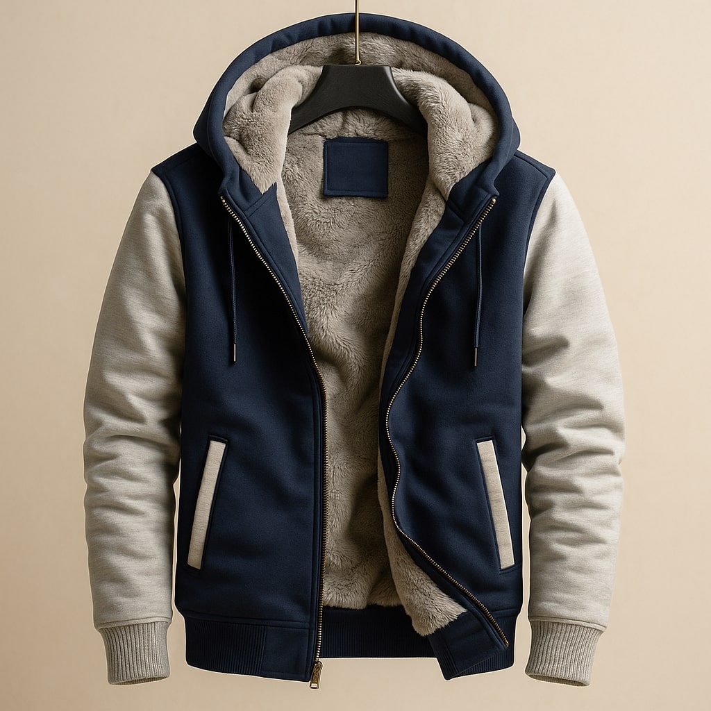 DOUBLE-LAYERED HOODED JACKET FOR MEN