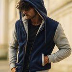 DOUBLE-LAYERED HOODED JACKET FOR MEN
