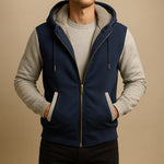 DOUBLE-LAYERED HOODED JACKET FOR MEN