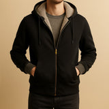 DOUBLE-LAYERED HOODED JACKET FOR MEN