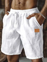 WOVEN LINEN SHORTS FOR MEN
