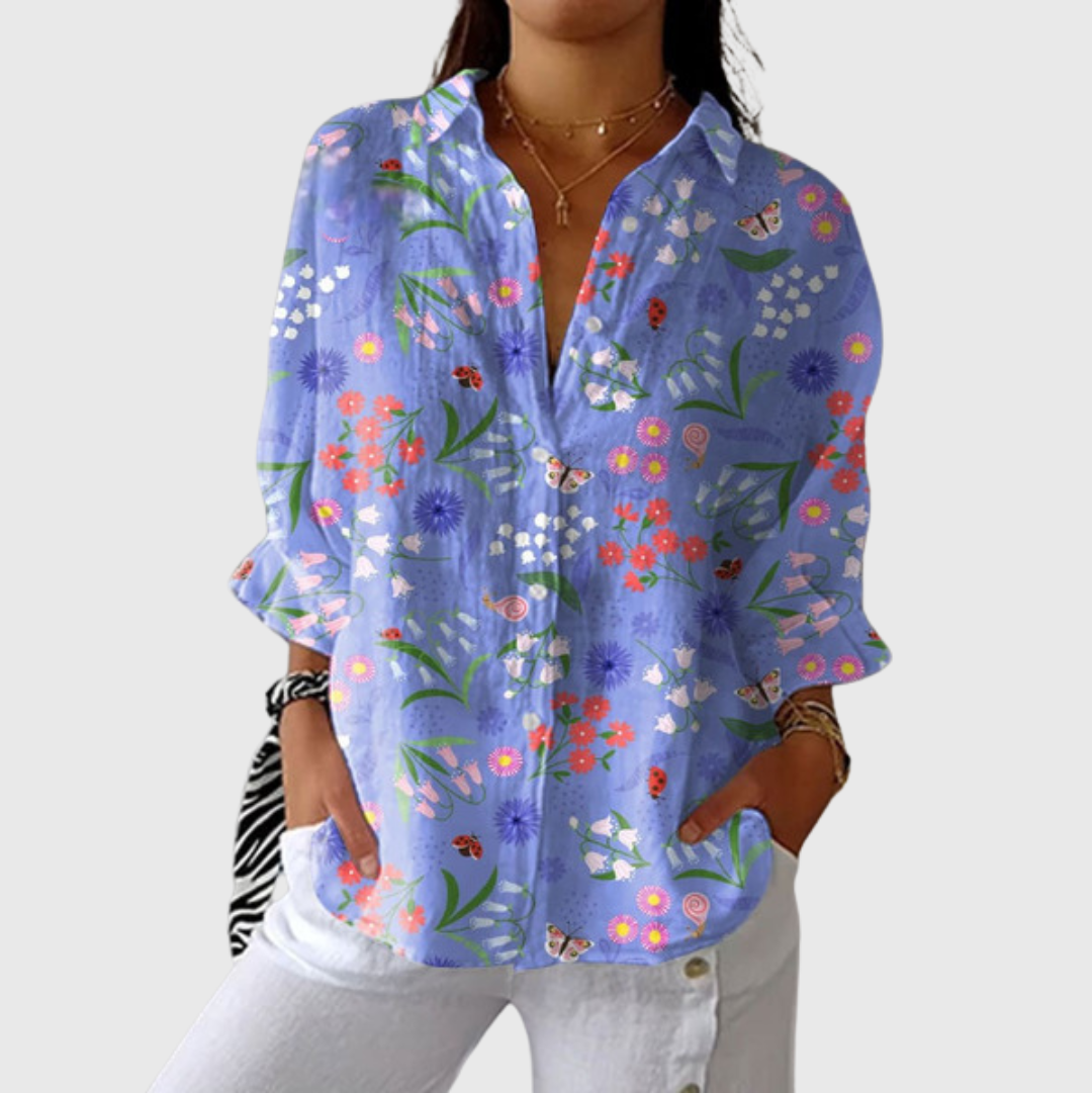 Inès — Blouse imprimée légère et colorée