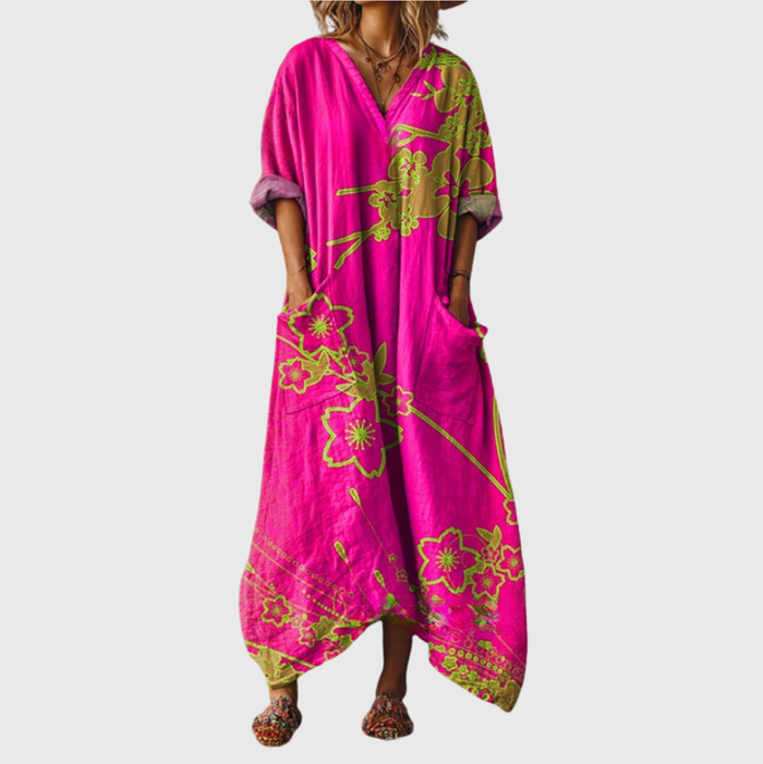 Janina | Robe longue à imprimé coloré