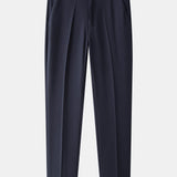 Ensemble — polo texturé contrastant à col Johnny & pantalon fuselé coupe slim