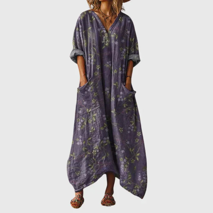 Robe longue à imprimé coloré