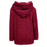 Marie | Sweat zippé à capuche en maille torsadée