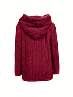 Marie | Sweat zippé à capuche en maille torsadée