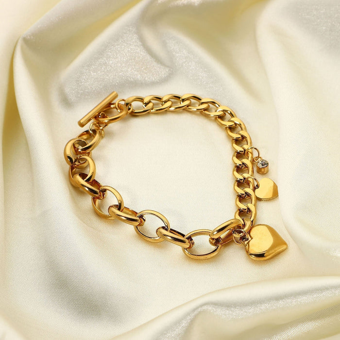 Bracelet en or à grandes mailles rondes