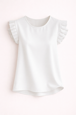 Viviane | Blouse à manches courtes et volants étagés