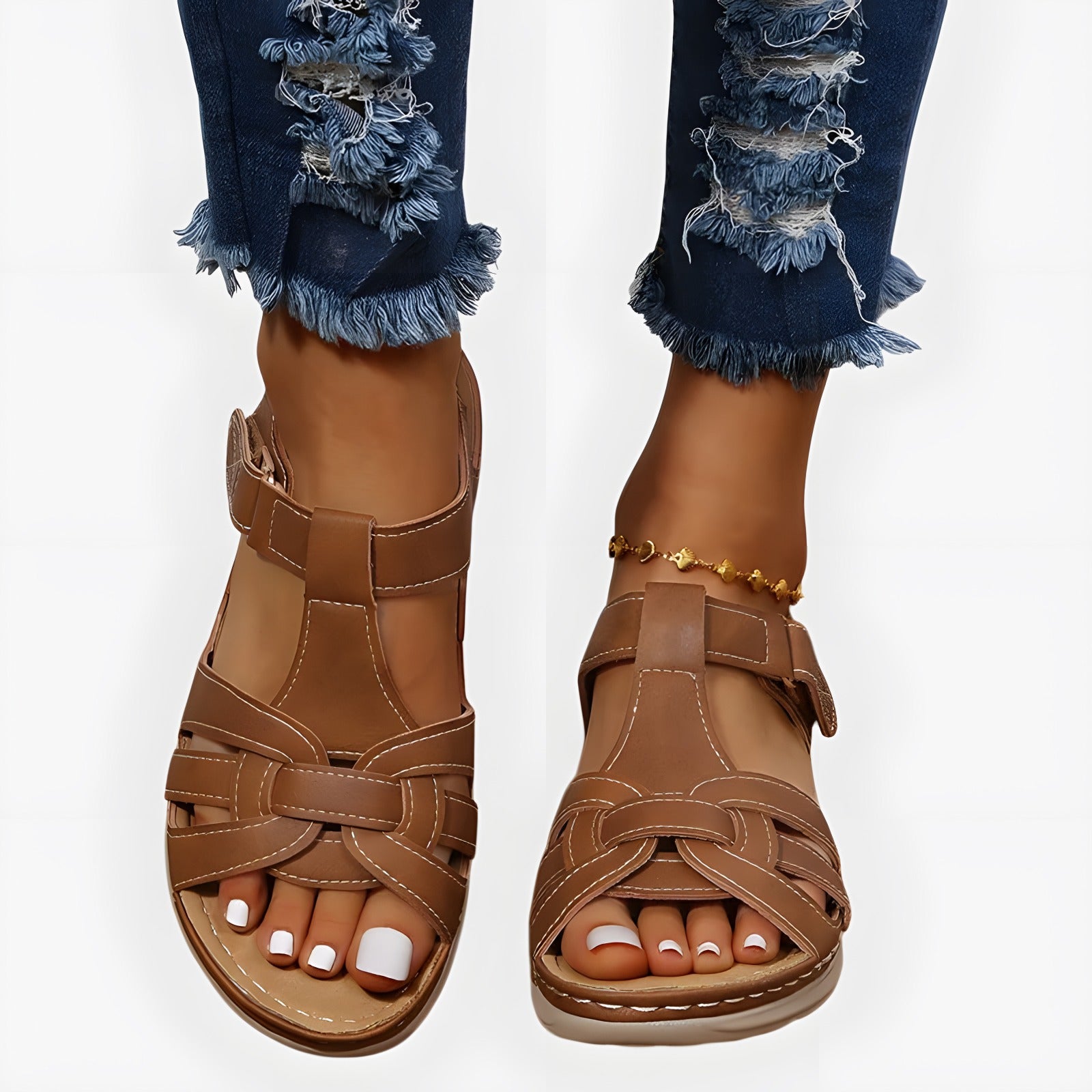 Céleste | Sandales femme légères avec sangle Marron