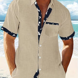 LINEN BLEND LAPEL SHIRT FOR MEN