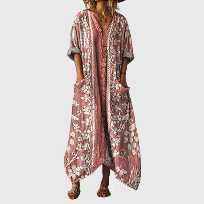 Robe longue à imprimé coloré