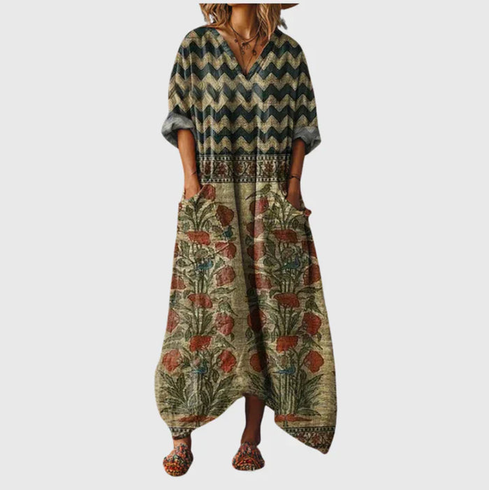 Robe longue à imprimé coloré