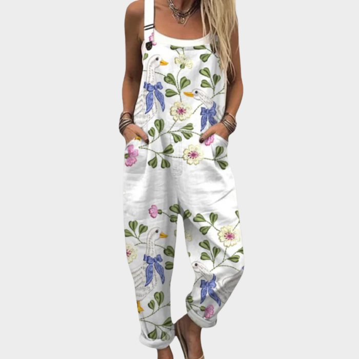 Salopette Cygne floral délicat