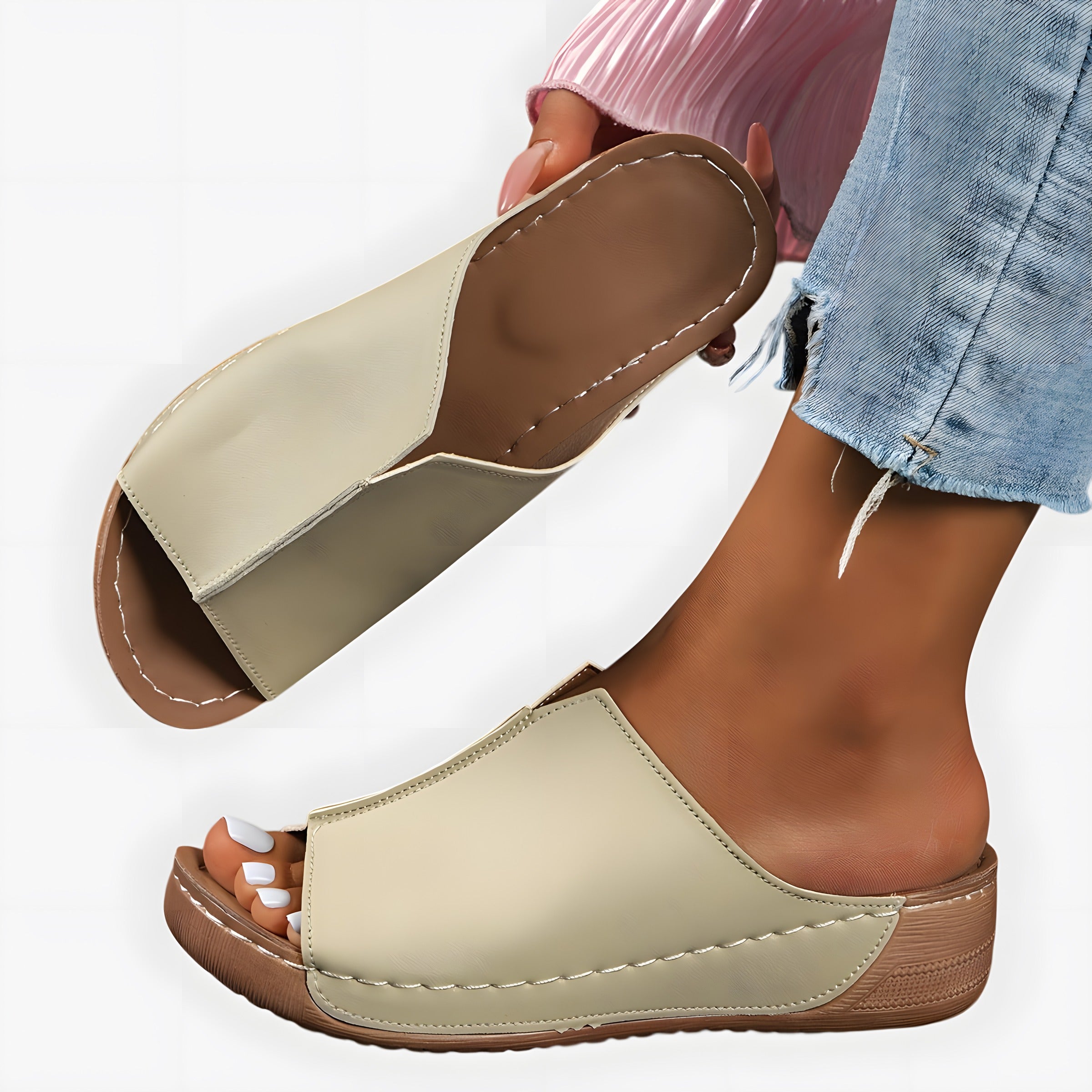 Adira | Sandales orthopédiques femme élégantes Kaki