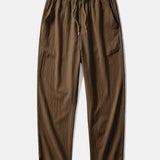 Ensemble — polo en maille texturée contrastante à col Johnny & pantalon texturé froissé