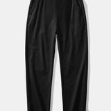 Ensemble — polo zippé en maille texturée à bordure contrastante & pantalon à taille élastique