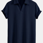 Ensemble — polo côtelé à col V et manches courtes & pantalon côtelé à jambe droite