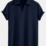 Ensemble — polo côtelé à col V et manches courtes & pantalon côtelé à jambe droite