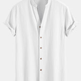 Ensemble — chemise texturée froissée à col V & pantalon texturé froissé