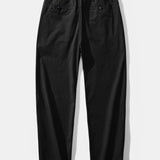 Ensemble — chemise côtelée à col officier coupe ajustée & pantalon à taille élastique