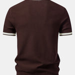 Ensemble Améline — polo zippé en maille contrastante & pantalon fuselé coupe slim
