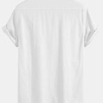 Chemise boutonnée en lin à poche