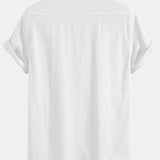 Chemise boutonnée en lin à poche
